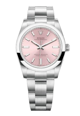 Rolex Oyster Perpetual 124200 34mm Steel Candy Pink Dial